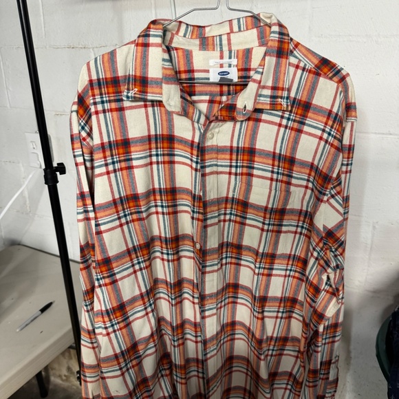 Old Navy Other - long sleeve plaid Old Navy flannel shirt tan & orange